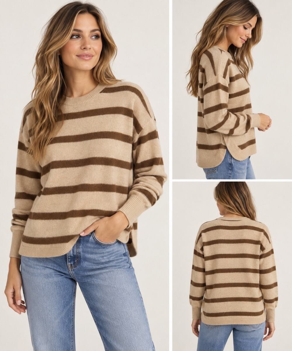 Madewell Brushed Striped Crewneck Pullover Sweater Size Medium